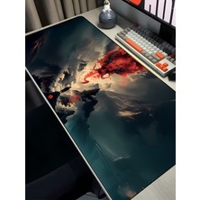 Charmbi Kızıl Ejder 40X90 Procontrol Mouse Pad Gaming Mousepad Kaymaz Taban Büyük Oyuncu Ultra Pürüzsüz