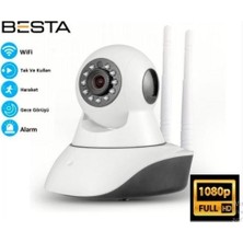 Nikaa Shop 1080P 2mp 360 Derece Full Hd Kablosuz Ip Gece Görüşlü Wifi Güvenlik Kamerası