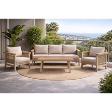 Zeugma Alüminyum Oturma Grubu Bahçe Balkon Koltuk Takımı 3+1+1+Masa