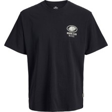 Jack & Jones Erkek Sirt Baskili Bisiklet Yaka Tisört - Trendy