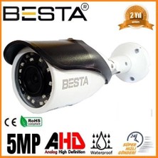 Nikaa Shop 5 Mp 4K 1440P 8 Warm LED Ahd Bullet Güvenlik Kamerası BT-5065
