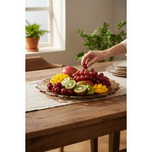 Bereketli Store Cam Meyvelik – Dekoratif Sunumluk, Şık Servis Tabağı Gold