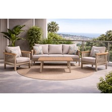 Marmara Alüminyum Oturma Grubu Bahçe Balkon Koltuk Takımı 3+1+1+Masa