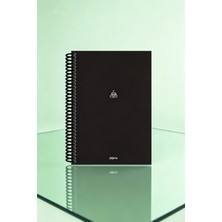 Glanart Spiralli 80 Yaprak Çizgisiz Küçük Boy Sert Kapak Not  Defteri Kraft Kağıt 14X19 cm Dışı Siyah