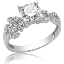 Inure Jewelry Gümüş Kar Tanesi Sonsuzluk Tek Taş Bayan Yüzük