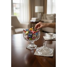 Bereketli Store Zümrüt Ayaklı Lüks Şekerlik Cam – Dekoratif Kapaklı Şekerlik | Lokumluk & Ikramlık