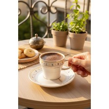 Bereketli Store Acar Made With Love 6 Kişilik Kahve Fincanı Takımı | Dekoratif ve Zarif Sunum Seti