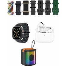 Gld-Spt- Karler Bass K28 Kombo 7 Adet Kordon Akıllı Saat  Kulaklık Kablosuz Hoparlör Set - Siyah