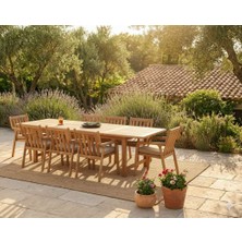 Rubenis Masif Ahşap Iroko Ağacı Bahçe Balkon Salon Teras Masa Sandalye Takımı