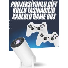 Alfa Aksesuar 03 4K Wireless Çift Kollu Kumandalı Oyun Projeksiyonu Retro Video Oyunu