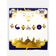 Bereketli Store Hoş Geldin Ramazan Süsü Lacivert ve Kandil Detaylı Banner