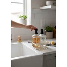 Bereketli Store Nero Metal Standlı 2’li Sıvı Sabunluk Seti –500 ml Banyo ve Mutfak Dispenseri