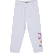 Civil Girls Beautiful Day Baskılı 2-5 Yaş Tayt  - Beyaz