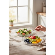 Bereketli Store 2’li Geniş Cam Salata Kasesi – Büyük Boy Servis ve Meyve Kasesi Seti