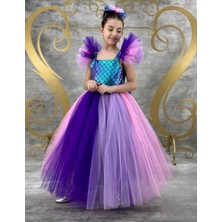 Rapapa Kız Çocuk Elbise Kız Çocuk Abiye Deniz Kızı 3704M