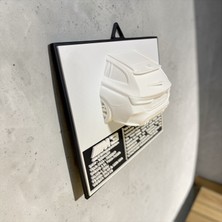 Major Hobi BMW M3 - 3D Duvar Tablosu 18x21 cm Dekoratif Çerçeveli Otomobil Tasarım