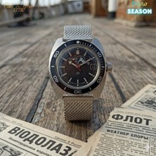 Eski Yeni Antik Vostok Amphibia 170600 Otomatik Mekanik Saat | 2416B | 200M | Metal Kadran | Hasır Metal Kayış