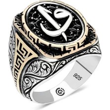 Inure Jewelry Gümüş Elif Vav Oval Erkek Yüzük