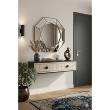 Yumedi Design DA1205AT - Leyla Dresuar , Antre Hol Rafı, Duvara Montaj Tv Sehpası 120CM Antrasit-Traverten