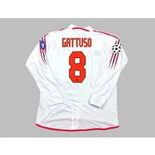 Alaturka Mix Milan 2006 Gattuso 8 Beyaz Uzun Kol Eefsane Taraftar Forması