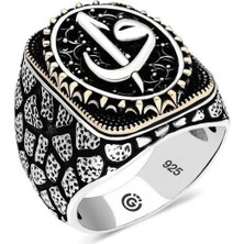 Inure Jewelry Gümüş Elif Vav Oval Erkek Yüzük