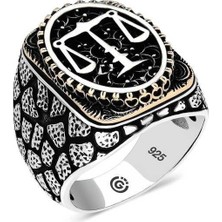 Inure Jewelry Gümüş Elif Vav Oval Erkek Yüzük