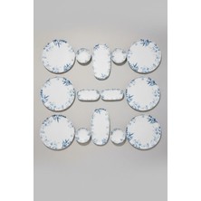 İpek Porselen 6 Kişilik 14 Parça Toledo  Porselen Kahvaltı Takımı Bluetta Ipek – Şık Kahvaltı Seti