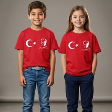 Dereff Atatürk ve Ayyıldız Baskılı Kırmızı T-Shirt