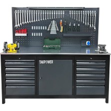 Takpower 2 Metre Dolu Takım Tezgahı 10 Çekmeceli 1 Dolaplı Eko