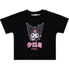 Kuromi 2-5 Yaş Tişört - Siyah