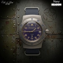 Eski Yeni Antik Vostok Komandirskie 280684 Otomatik Mekanik Saat | 2416B | 200M | Mavi Kadran | Zulu Kayış