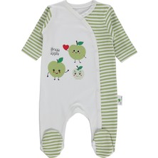 Nova Baby Yeşil Elma Kokulu Oval 1-6 Ay Tulum - Ekru
