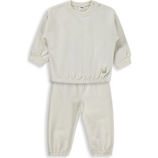 Civil Baby Kız Bebek Düz Basic Kalpli 6-18 Ay Takım - Bej