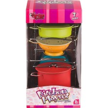 Senka ATF-683G-5 Renkli Raflı Tencere Tava Seti 7 Parça -Vardem Oyuncak