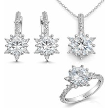 Inure Jewelry ​gümüş Çiçek Desenli Kadın Set