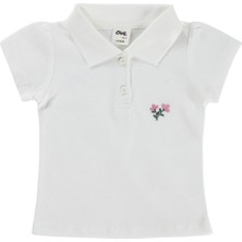 Civil Baby Çiçek Nakışlı Basic 6-18 Ay Tişört - Ekru