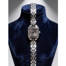 Yafani Taş Detaylı Minimal Kare Kasa Kadın Saati