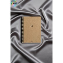Glanart Spiralli 80 Yaprak Kareli Küçük Boy Sert Kapak Not  Defteri Kraft Kağıt 14X19 cm