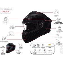 Smk Typhoon Thorn Siyah-Mavi-Beyaz Kapalı Kask (Güneş Vizörlü)