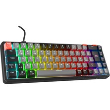  rampage yoru mini gri-siyah type-c bağlantılı outemu red swich q mekanik gaming oyuncu klavye rgb