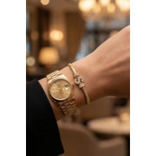 Uretti - Nerman 4053 4025 S Harfli Taşlı Gold Bileklik
