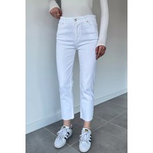 Gülseli Kadın Yüksek Bel Kesik Paça Jean Kot Pantolon P-00020976