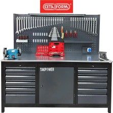 Takpower 2 Metre Ceta Form Dolu Takım Tezgahı 10 Çekmeceli 1 Dolaplı Premium