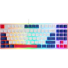 Verto Acer Emachines, EAK216, Beyaz, USB Kablolu, Rainbow Backlight, Membran Renkli Tuşlar, Türkçe Q, 90 Tuşlu, Gaming Klavye