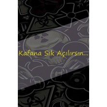 Kafana Sık Açılırsın Sticker Yazı 30X3,5CM Jdm Araba-Motor-Laptop Hologram Seçenekli Etiket