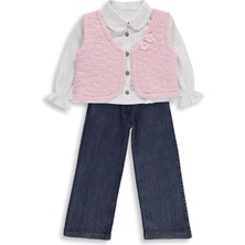 Obelia Kız Çocuk Yelekli Gömlekli 2-5 Yaş Takım - Pembe