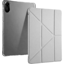 Gld-Spt- Newface Xiaomi Redmi Pad 2 Kalemlikli Mars Tablet Kılıfı - Gri