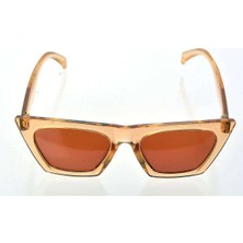 Şeffaf Sarı Çerçeve Cat Eye Kadın Güneş Gözlüğü - Moda Gözlük