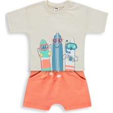 Civil Baby Sörf Tahtası Baskılı 6-18 Ay Takım - Bej
