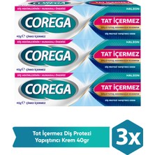 Corega Gün Boyu Güçlü Tutuş Diş Protez Yapıştırıcı Tat Içermez Krem 40 gr 3 Adet